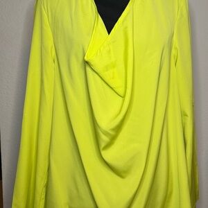Dana Buchman Neon Yellow Drape Blouse
